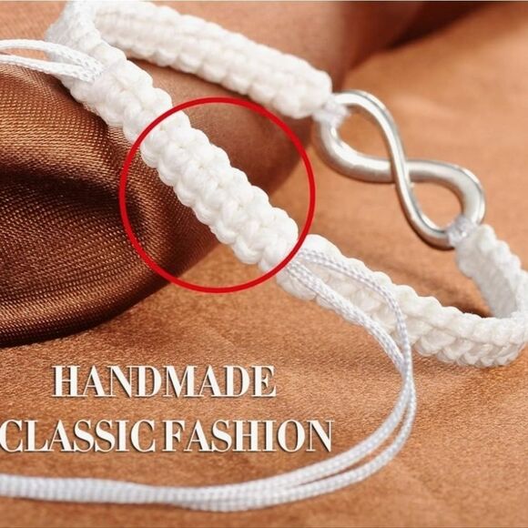 Infinity Men Women Braided Handcrafted Bracelet Bangle Rope Adjustable - Picture 3 of 9